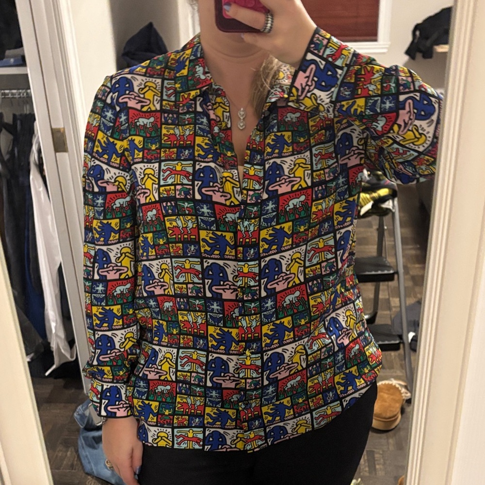 Alice + Olivia Multicolor Graphic Shirt